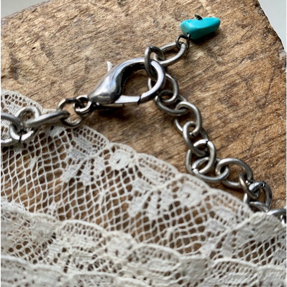 Turquoise Blue Green Cross Rhinestones Boot Chain Jewelry Southwestern Country - Picture 8 of 8